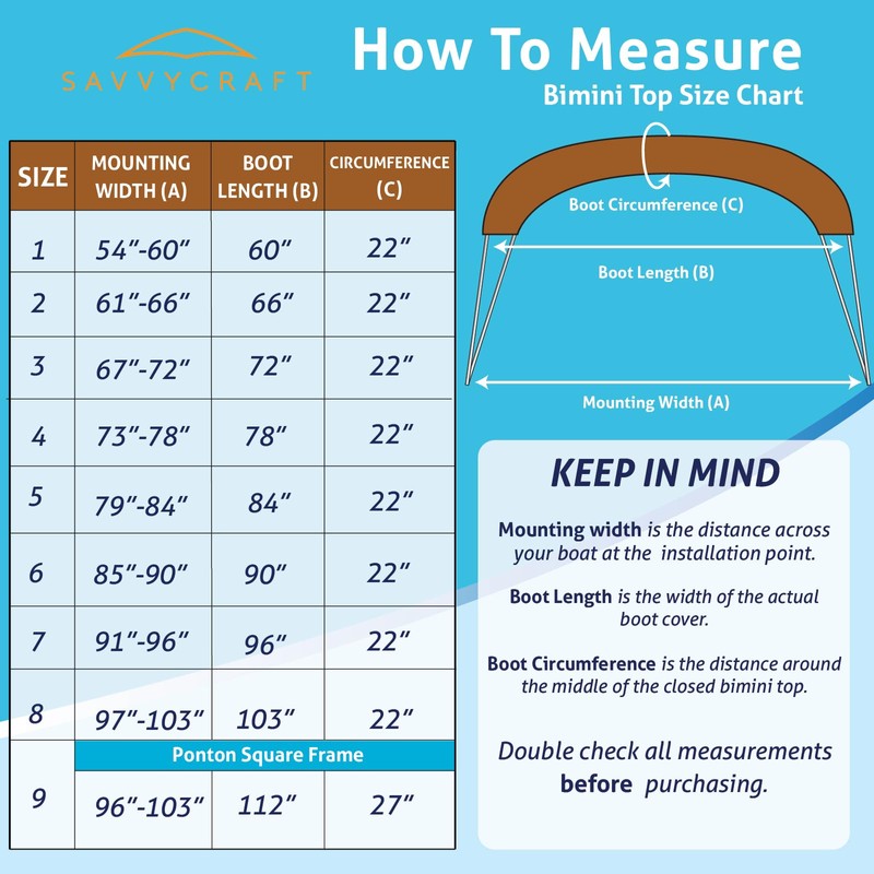 Savvycraft Bimini Top Storage Boot 54"-60" Width Beige Color, Waterproof
