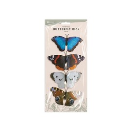 Multicolor Plastic Fluttering Butterfly Clip Decorations, Pack of 4 (13 x7 cm) - Durable, Realistic Design, Perfect for Garden & Home Decor