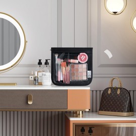 HIONXMGA TSA Approved Toiletry Bag, Set of 3 Clear Travel Toiletry Bag Quart Size Zipper Travel Pouch, Waterproof Makeup Cosmetic Bag for Women Men Kids Toiletries Carry on, Black Large