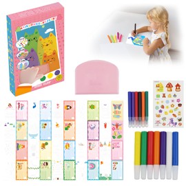 DGMI 35pcs Rainbow Scratch Art, Scratch Pictures for Children, Rainbow Pointillism Scratch, Funny Scratch Painting Dot Art for Children and Adults