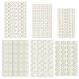 Outus 254 Pcs Clear Rubber Cabinet Door Bumper Adhesive Sound Dampening Rubber Feet Pad for Kitchen Furniture Cabinet Doors Drawers Glass Tops, 6 Sizes