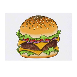 Azeeda 'Burger' Temporäres Tattoo - Hautfreundlicher & Ungiftiger Abziehbild · Wasserfest (TO00031222)