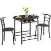 VECELO 3 Piece Round Dining Table & Chairs Set for