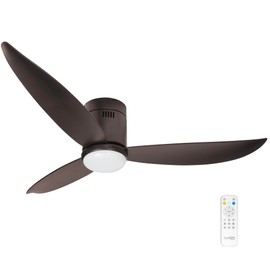 Maxxima Luvoni Series 52 in. Brown Ceiling Fan with LED Light, 1500 Lumens, 3 Blades, Remote Control, 6 Speed 3 CCT 3000K, 4000K & 5000K, Dimmable via Remote