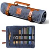 Earth & Fiber Co. Waxed canvas knitting needle case (up