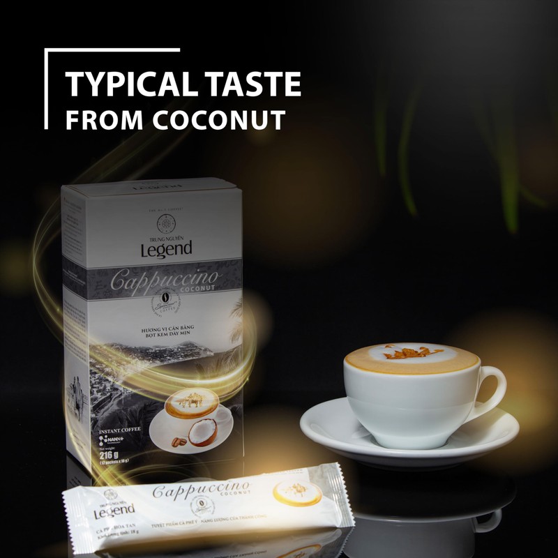 TRUNG NGUYEN LEGEND Cappuccino Coconut Instant Coffee Single Served Stick