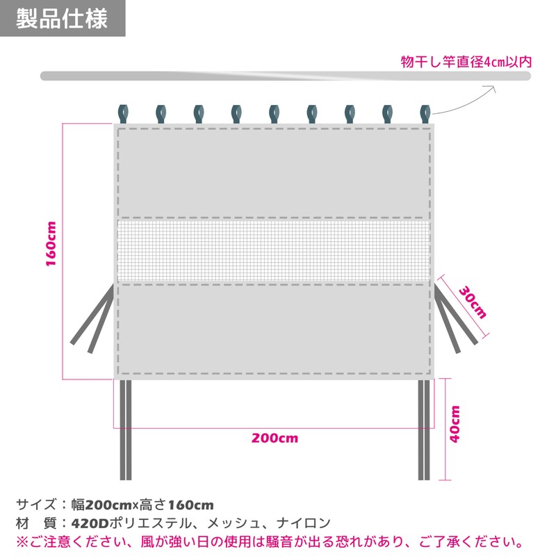 Ultra Thick 420D Veranda Curtain, Veranda Sheet, Rain Protection, Width