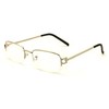 V.W.E. Rectangular Half Rim Metal Reading Glasses With Anti-reflective AR
