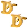A-Z Initial Cufflink for Men, Classic 18k Gold Silver Black