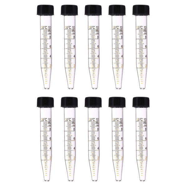 PATIKIL 10ml Centrifuge Tubes, 10 Pcs Glass Graduated Centrifuge Vials