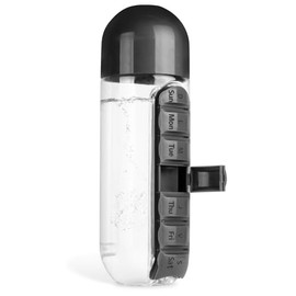 Cookawa 2-in-1 Water Bottle with Pill Organizer - 20 oz