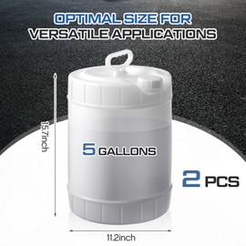 CroBlissful 2 Pack 5 Gallon Tighthead Container with Cap Clear Plastic Jugs with Lids, Plastic Hedpak Water Jug Storage Containers, HDPE Carboy Leak Proof for Fermentation, Storage and Brewing