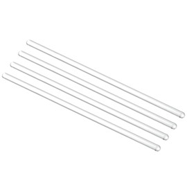 sourcing map 3.3 Borosilicate Glass Rod 7.9 Inch Length 6 mm Diameter Stirring Rod Mixing Tools Pack of 4