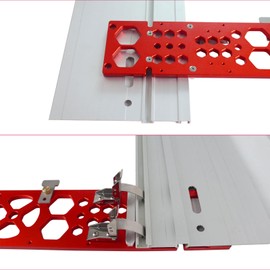 340mm 90 Degree Circular Saw Guide, Right Angle Guide Rail for Circular Saws, Angle Stop, Compatible with Fe-s-t-o-ol and Ma-k-i-ta Rail (340mm Red)
