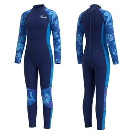 Yikayin Costumi da Bagno per Bambini Lunghezza Intera, Muta da 2,5 mm per Immersioni e Nuoto con Cerniera Posteriore, Muta in Neoprene per Bambini e Ragazzi per Nuoto, Immersioni, Snorkeling, Surf