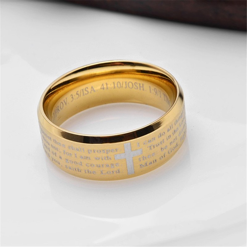 HIJONES Mens Stainless Steel Bible Verse Lord's Prayer Cross God