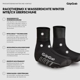 GripGrab RaceThermo X Gravel Bike MTB Overshoes Winter Neoprene Mountain Bike CX Thermal Cycling Cover Waterproof