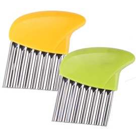 Crinkle-Cutter Stainless-Steel Blade-Wavy for Veggies-Salad-Chopper Knife 2PCS