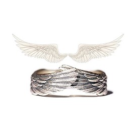 Hug Wings Ring Angel Wings Feather Retro Copper Ring Open Adjustable Guardian Ring Vintage Women Men Feather Ring Silver Wedding Band for Lovers Friends Gifts