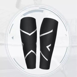 Kkeuneunni Jakeuneunni Shop 보호용품 블랙 종아리 압박 아대 브이 미끄럼방지 [블랙 / free(l)] Protective Gear Black Calf Compression Sleeve V Non-Slip [Black / Free Size (L)]