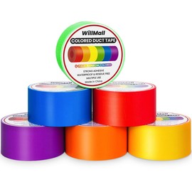 Colored Duct Tape Heavy Duty: Rainbow Bright 2 Inch Wide x 60ft Variety Pack Furniture Repair Decorative Duct Tape Bulk - Great for Arts Crafts DIY Packaging Indoor Outdoor (2in x 20 Yards)