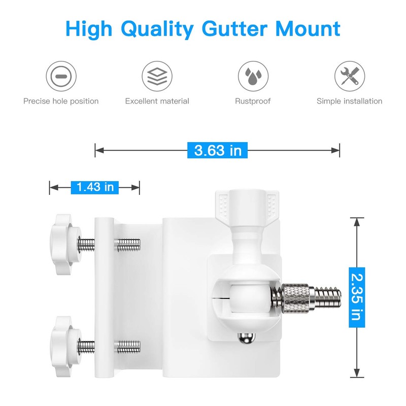 OkeMeeo Universal Gutter Mount for Cameras with 1/4'' Screw Compatible