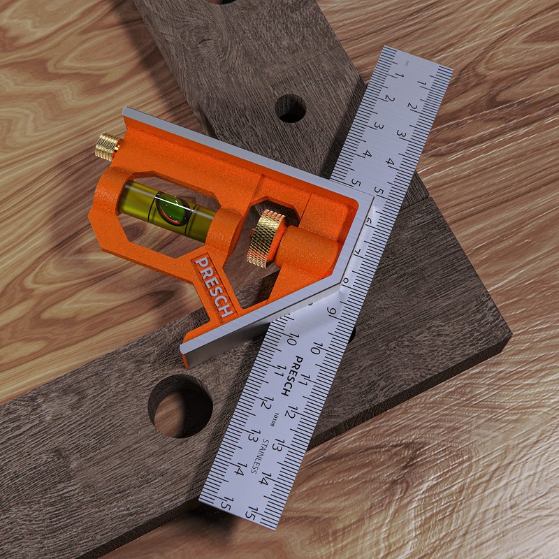 Presch Combination Square 150mm Metric – Accurate Universal Adjustable Carpenter