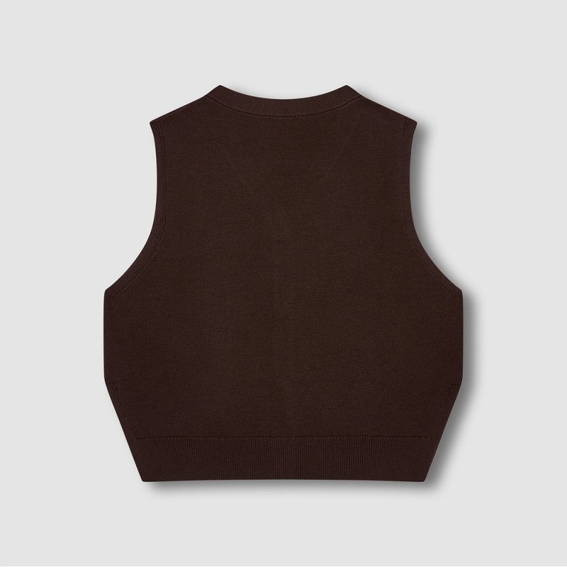 JAJU [JAJU/자주] 여 V넥 베스트_브라운 [JAJU] Women's V-Neck Vest_Brown