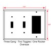 Art Plates - 3-Gang Combination OVERSIZED Switch Plate - OVER