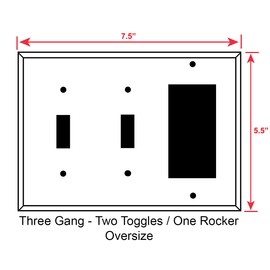 Art Plates - 3-Gang Combination OVERSIZED Switch Plate - OVER SIZE Switch Plate - Toggle - Toggle - Decora - You're Beautiful - (Made in USA)