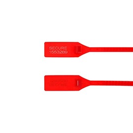 13 Inch Heavy-Duty Red Pull Tight Plastic Seal - 100 Pack