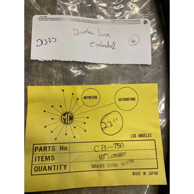 honda Extended Front Brake Line Hose +10 Honda CB750 Ape