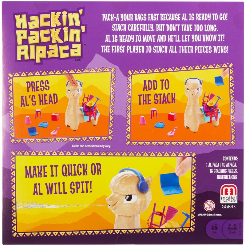 Mattel Games HACKIN' PACKIN' Alpaca