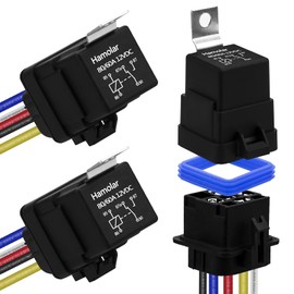 Hamolar 3 Pack 80/60 AMP 12V DC Waterproof Car Relay and Harness - Heavy Duty 12 AWG Copper Wires, 5-PIN SPDT Automotive Relays Kit