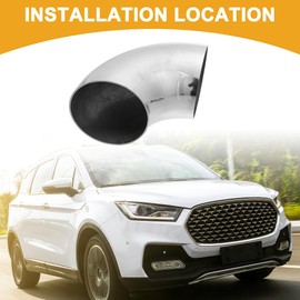 Partuto 1 Pcs 175mm Universal Stainless Steel 90 Degree Exhaust Elbow Pipe - SS304 Stainless Steel Silver Tone