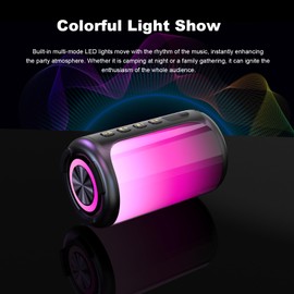 Jierben Jierben Portable Speaker Bluetooth, IPX7 Waterproof, Bluetooth 5.4 Speaker, 30W Dual Speaker, Colorful RGB Lights, Up to 8 Hours of Playtime, Ideal for Home, Parties, Beach, Travel, and Birthday Gift