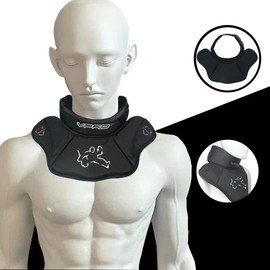 VPRO Ice Hockey Neck Guard - Ice Hockey Larynx Protection Lightweight and Adjustable Cuff for Adults and Youth Players (SR/Adult Person)