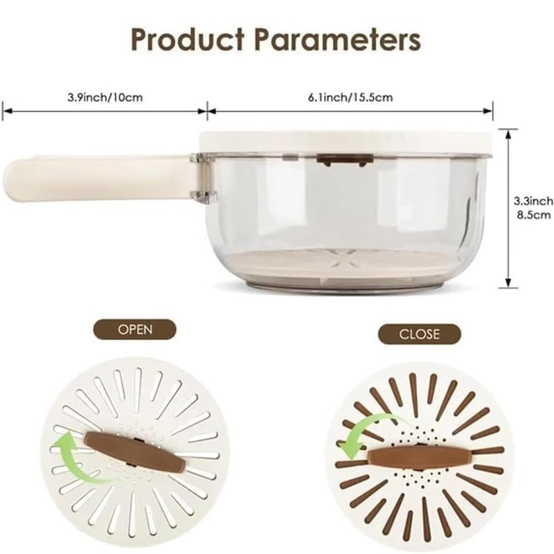 SENIURIS 2 in 1 Drainer with Lid and Strainer, Berry