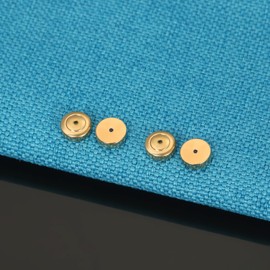 Flat Earring Backs for Droopy Ears, AKRUWELRY 4pcs Stainless Steel Dics Earring Backs for Studs,Large Locking Pierced Support Lifters Replacement Backings for Heavy Earrings,Gold