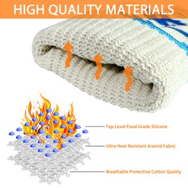BBQ Grill Gloves Heat Resistant, 1472℉ Heat Resistance Fireproof Glove for Grilling Smoking Barbecue Oven Mitts Extreme Hot Proof Mittens for Kitchen Cooking Baking