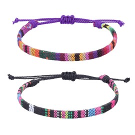 TONAUP Surfer Beach Bracelet Colorful Adjustable Handmade Bracelet, Hand Knit String Bracelet, Woven Friendship Bracelet for Best Friend Couples