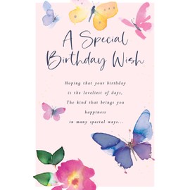 Happy Birthday Card for Her,Beautiful Happy Birthday Card for Women-Lovely Card for Female Friend with Worded Verse for Special Person/Ladies,Unique Modern Design Birthday Card-Eco-Friendly