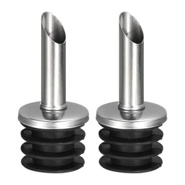 uxcell Stainless Steel Bottle Pourers, 2Pcs Olive Oil Spout, Wine Pourers Liquor Pour Spouts for Pours Liquid, Olive Oil, Wine, Vinegar, Most Liquor Bottles (Black)