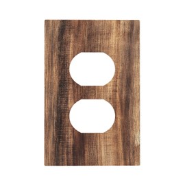 Naiqadnehz Outlet Covers Vintage Rustic Brown Wood Grain 1 Gang Duplex Wall Plate Decorative Switch Plates Electrical Receptacle Faceplate Light Switch Cover for Bedroom Farmhouse Decor