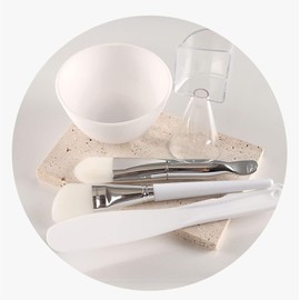 Juego de Herramientas para Mascarillas Faciales 5 en 1, Cepillo de Silicona, Cerdas Suaves, Tazón para Mezclar, Espátula, Taza Medidora, para Máscara de Bolsa de Arcilla con