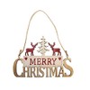 Merry Christmas Wooden Hanging Sign with Reindeer and Tree -