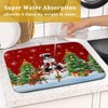 Christmas Snowman Dish Drying Mat for Kitchen Counter,Christmas Tree Winter