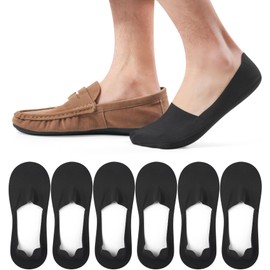 Caldodo Mens Invisible Trainer Socks 6-8, No Show Socks Women Non Slip Nylon Hidden Shoe Socks Lightweight for Summer, 6 Pairs