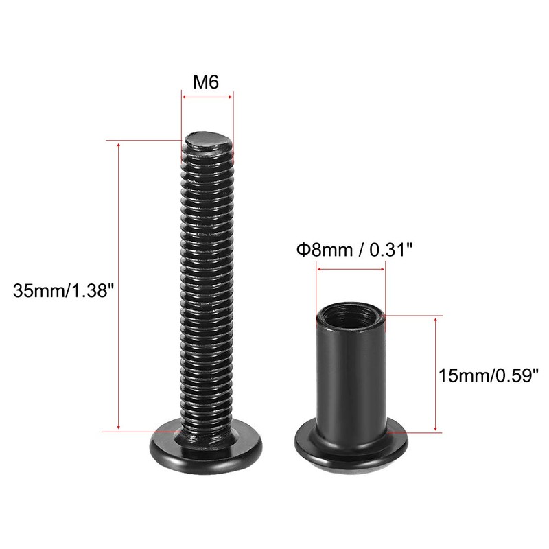 sourcing map Screw Column 5/16 Inch (8 mm) Inner M6