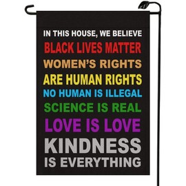 Love is Love Pride Garden Flag 12 x 18 Inch Vertical Double Sided Pride Month Slogan for Black Women Kindness Yard Outdoor Decoration Flag LG07